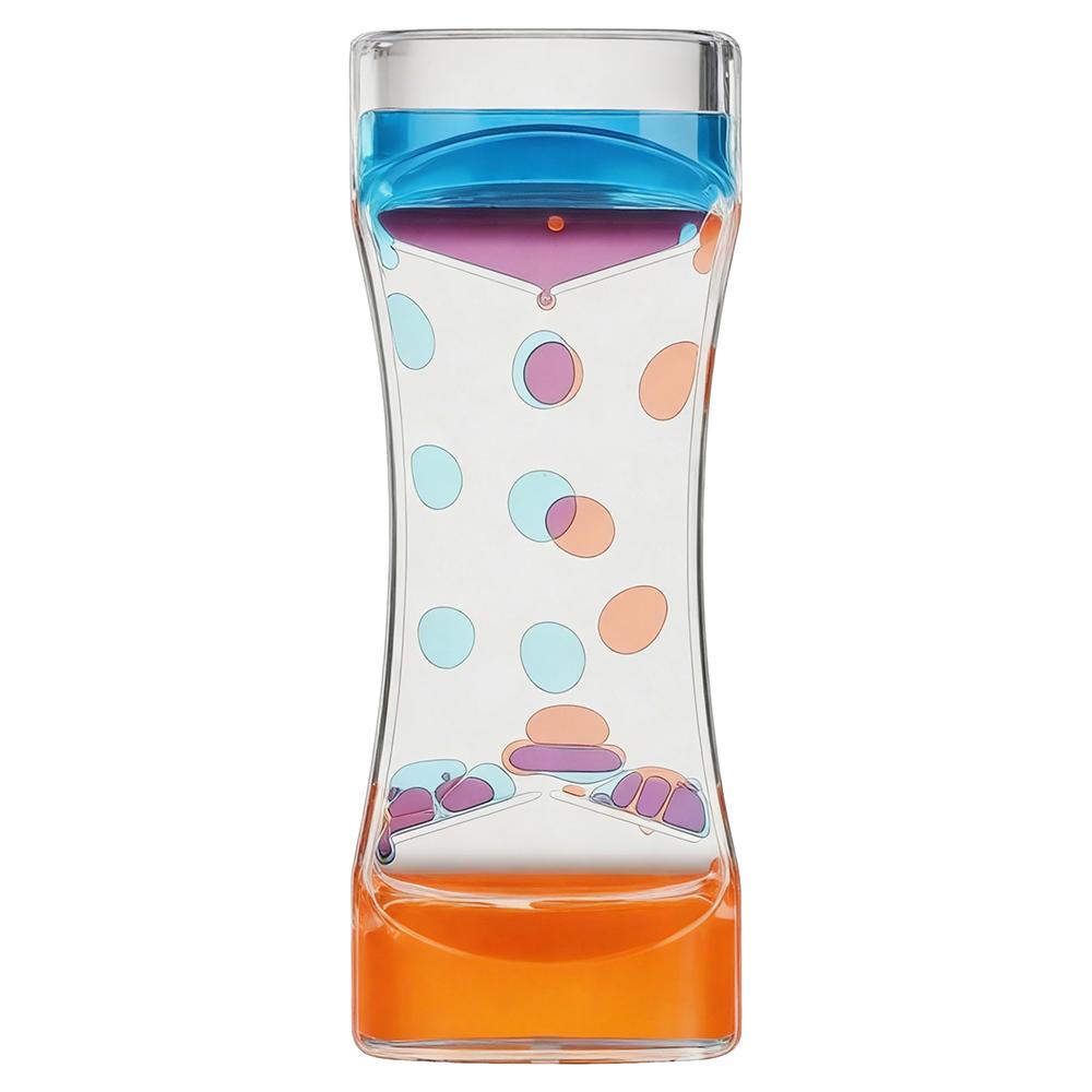 Double Colors Oil Hourglass Timer Acrylic Creative Floating Motion Bubble Timer Visual Oil Drop Process Oil Hourglass Kids Toy
