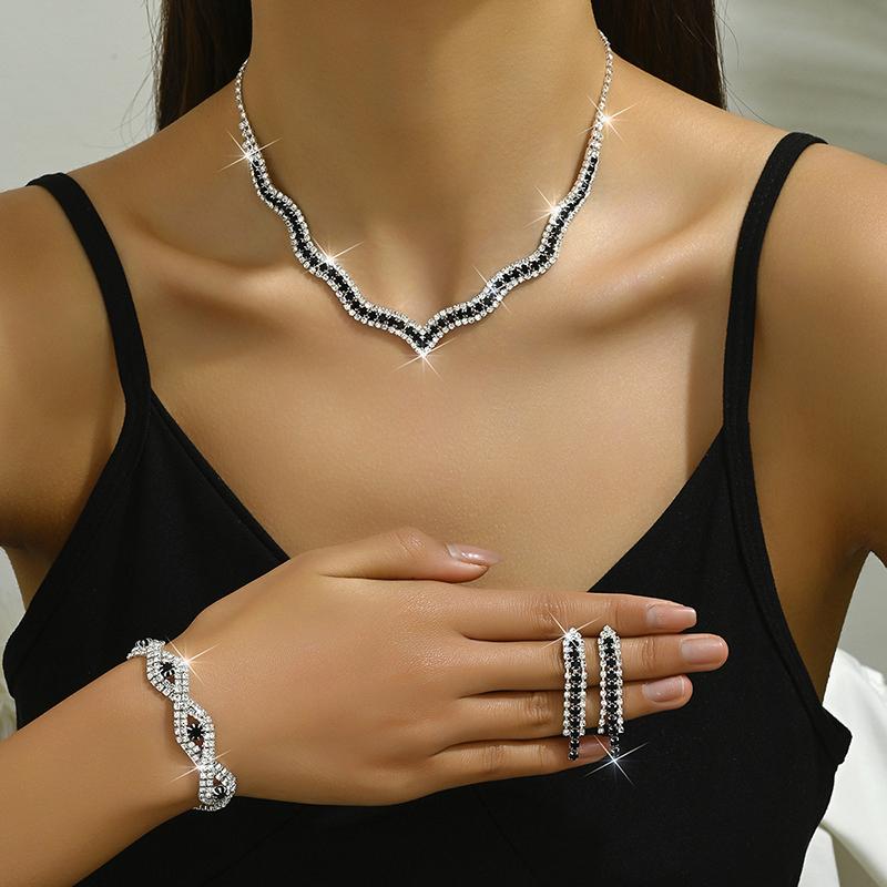 

Изысканный набор колье-серег-браслета с когтевой цепочкой для свадебного платья, банкета, женский подарок