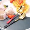 Stainless Steel Spoon Ice Cream Spoon Children's Titanium-plated Spray Paint Dessert Spoon Honey Stick  Kitchen Accessories