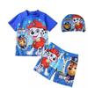 Boys' Cartoon Character Swimsuit Set with Hat