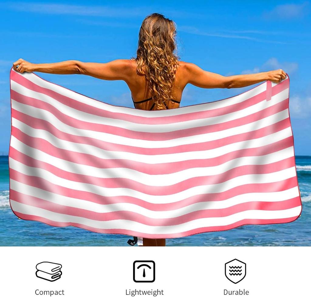Serviette de plage en microfibre pour adulte, serviette légère extra large à séchage rapide pour la natation, les sports, la plage, la salle de sport