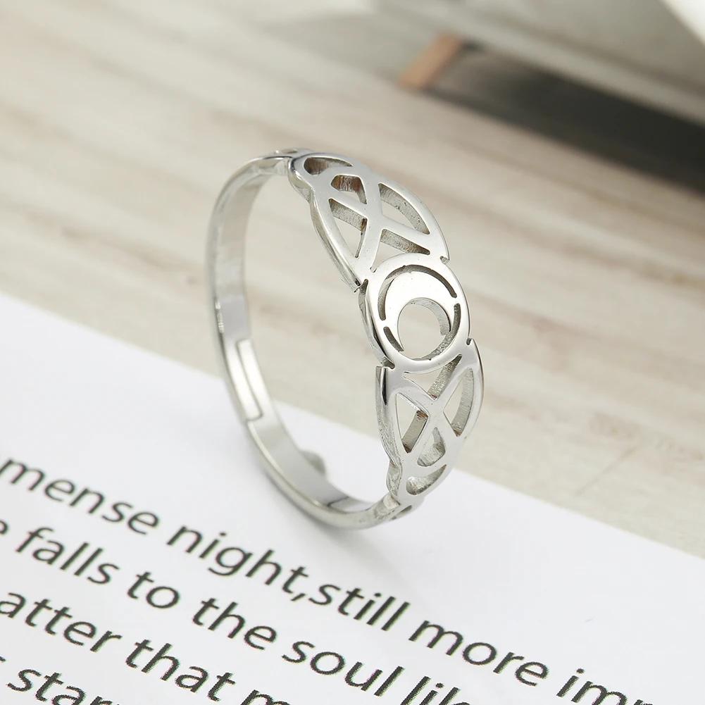 Skyrim Mond Irische Knoten Edelstahl Verstellbarer Ring Damenmode Retro Hochzeit Jahrestag Geschenk Schmuck Neu 2026