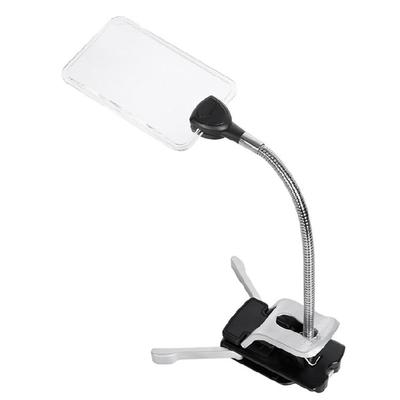 Magnifying Glass with Bright LED Light Great for Circuit Boards Repairing Crafts Reading with Base Stand & Clamp