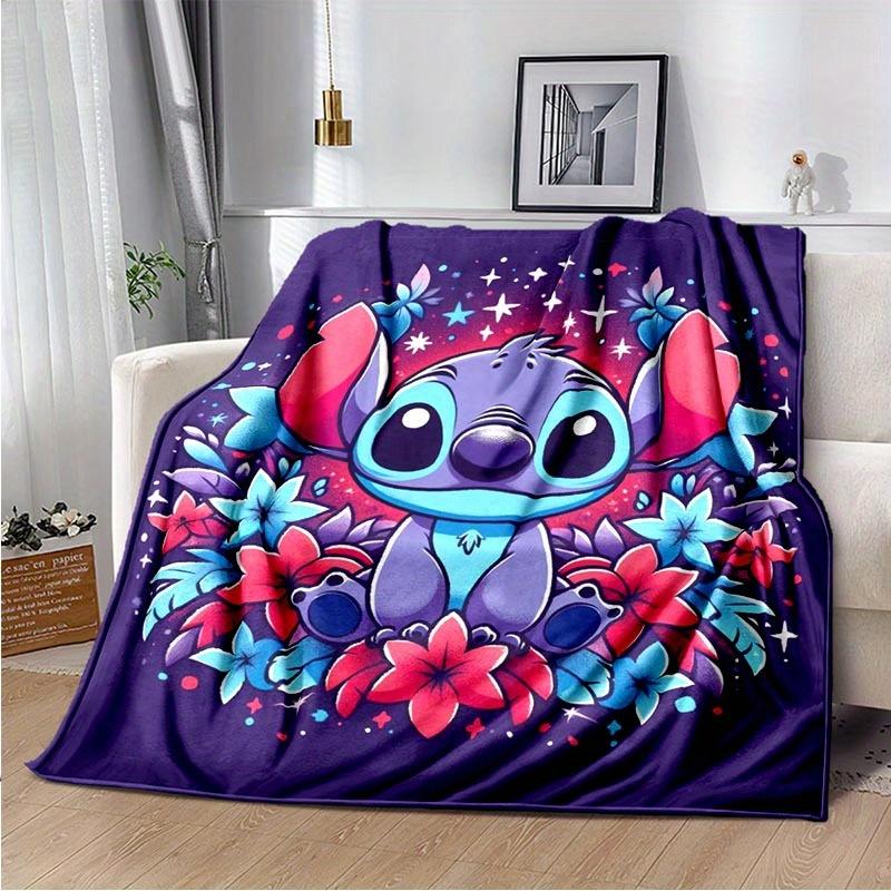 1 Stück Stitch-Druckdecke - Weiche Ganzjahresdecke für Wohnzimmer, Schlafzimmer, Personalisierbares Geschenk mit entzückendem Cartoon-Design