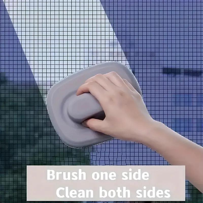 

HOT Sale Dust Removal and Decontamination Screen Window Brush Handheld Wet and Dry Dual-purpose Cleaning Brush Household Screen Window Cleaning Brush 1PCS сірий