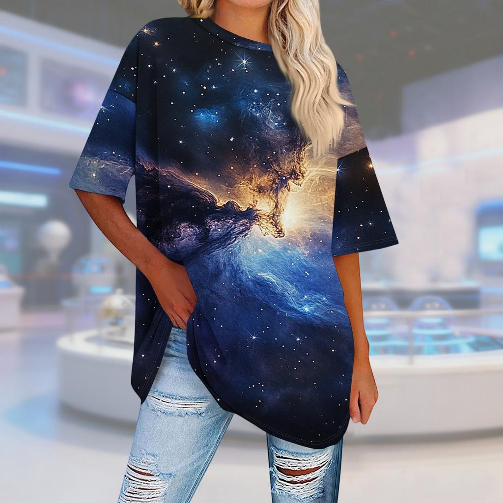 Damski T-shirt Tee Nadruk Krótki Rękaw Codzienny Weekendowy Moda Podstawowy Regularny Top St. dzień Patryka