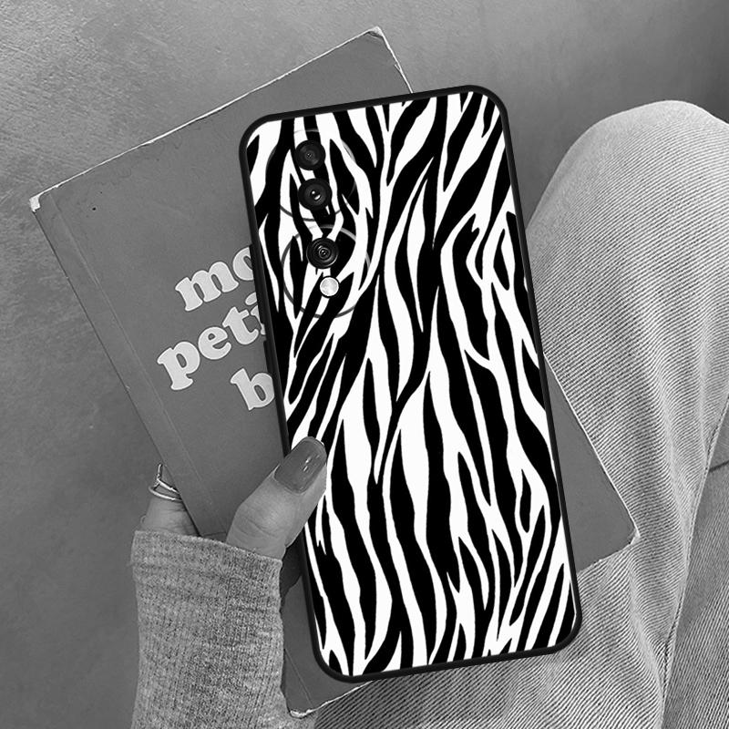 Zebra Skin Case For Honor Magic 8 Pro 5 6 7 Lite Cover For Honor 400 200 90 70 50 X8a X8b X9a X9b X9c