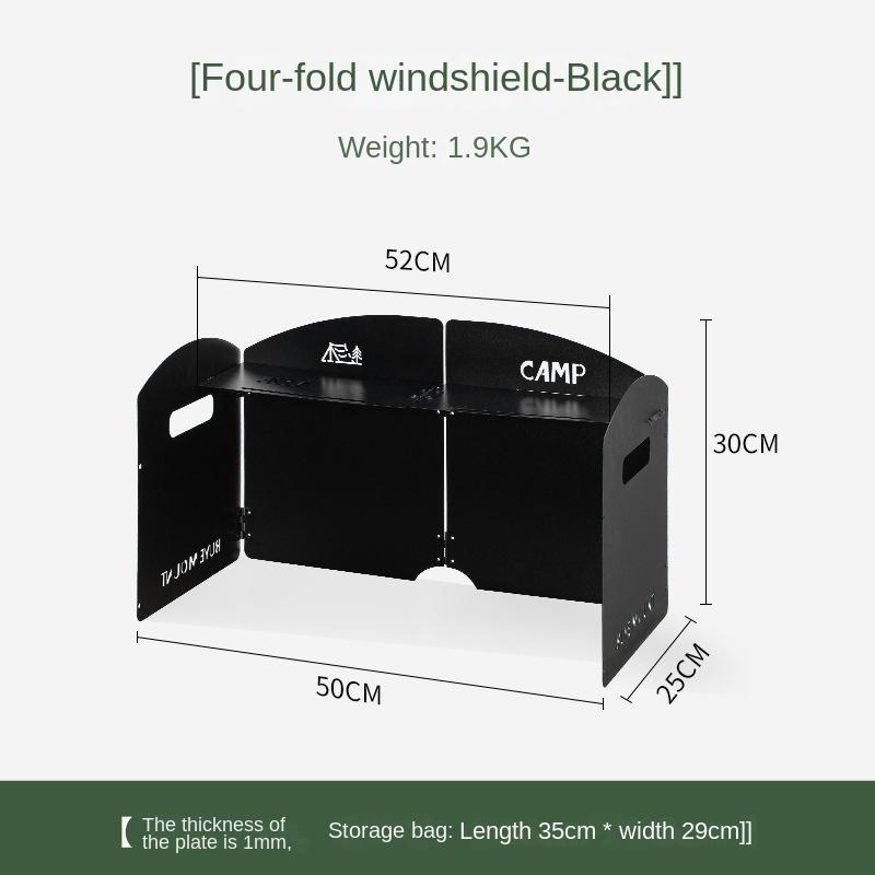 Outdoor Windshield Portable Gas Stove Windshield Stove Gas Stove Enclosure Camping Thickened Furnace End Ring Folding Windproof Board