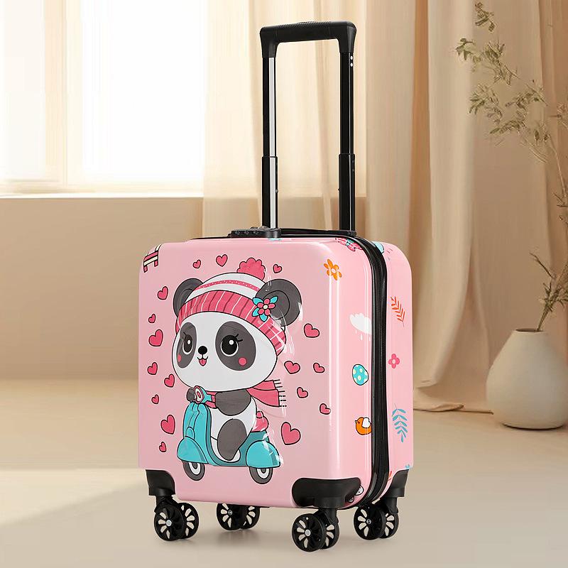 18" Cartoon Unisex Children's Spinner Luggage with Combo Lock & Wheels for Students