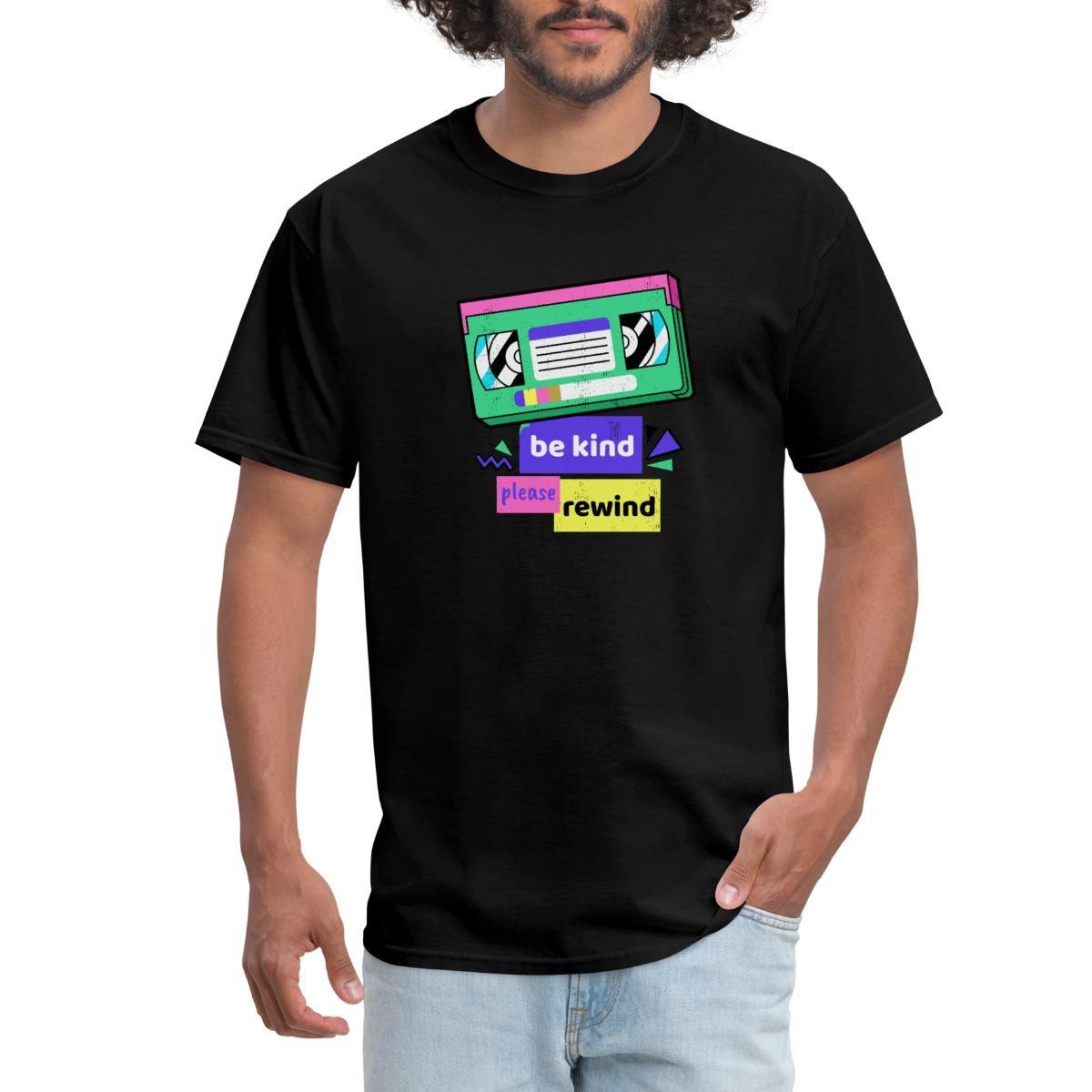 Be Kind Please Rewind VHS Retro Vaporwave Aesthetic Men s T-Shirt S