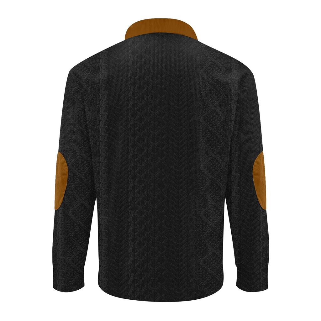 Herren Cord Strickjacke 6-Knopf Langarm Sweatshirt