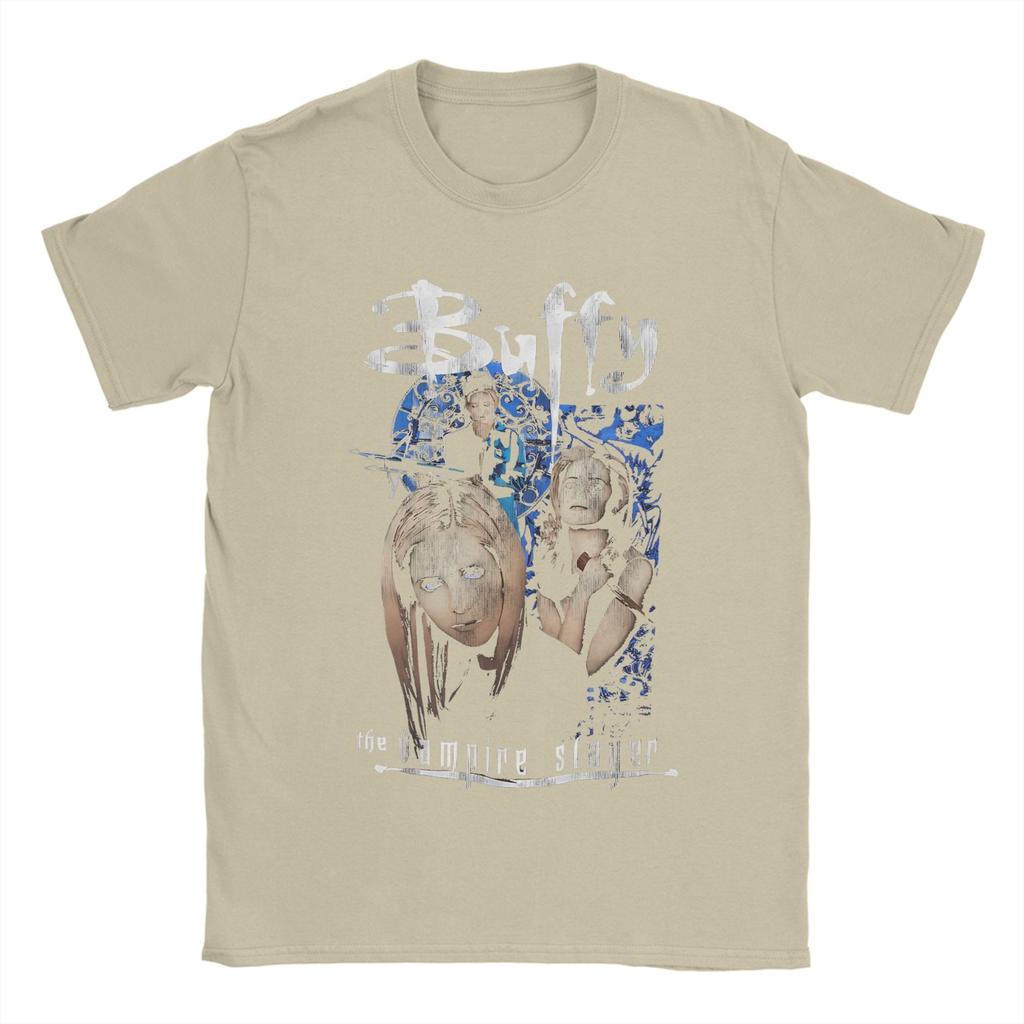 Buffys The Vampire Slayers T-Shirts for Men Vintage Cotton Tee Shirt Crewneck Short Sleeve T Shirts Birthday Gift Tops