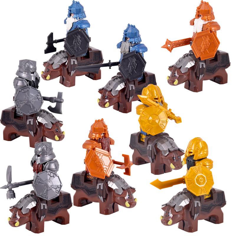 New MOC LOTR Soldier Dwarf Army Figures Armor Guard Warrior Medieval Knights Building Blocks Bricks Toys Gifts