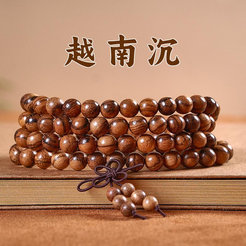 Grünes Sandelholz Zypressen Armband Buddha Perlen 108 Schwarzes Sandelholz Damen Holz Kulturelles Spiel Armband Herren
