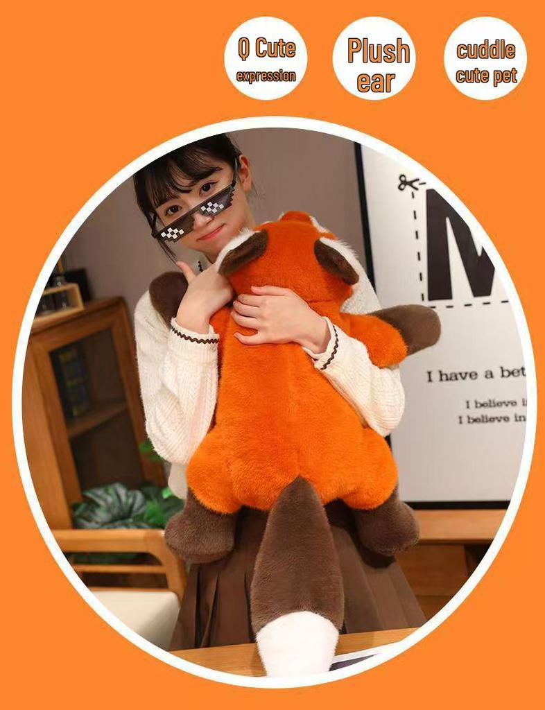 Red Panda Plush Fox Doll - Cute Raccoon Toy for Children, Girls, Birthday Gifts