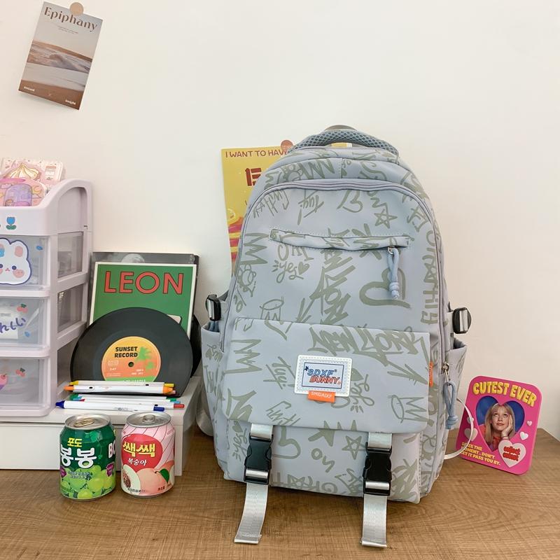 Schoolbag Women's Contrast Junior High School Students High School Students Backpack Travel Bag