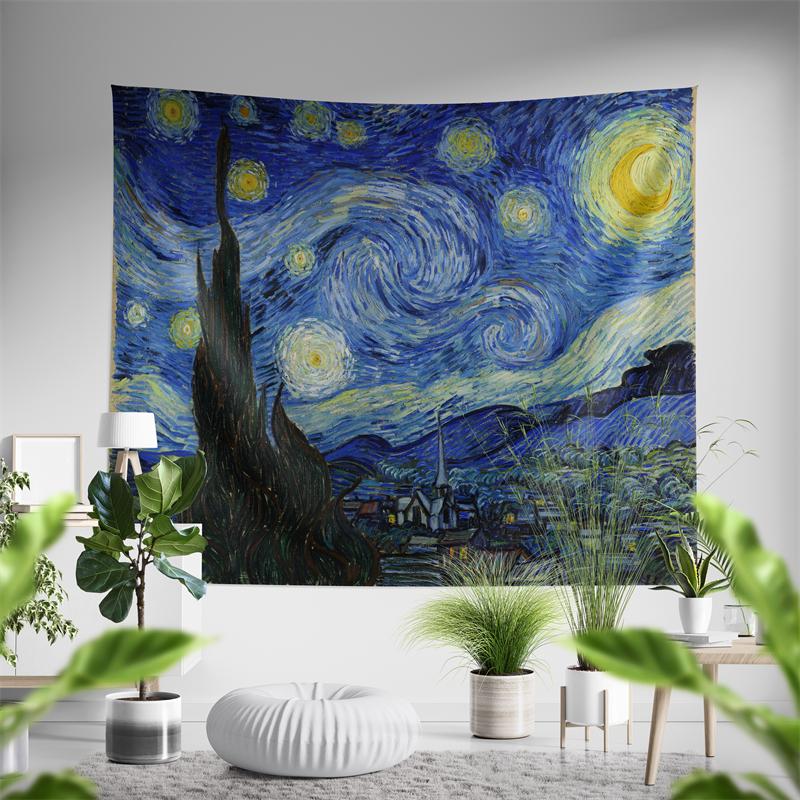 

Aertemisi The Starry Night Vincent van Gogh Tapestry Wall Hanging Art for Bedroom Living Room College Dorm Party Backdrop Home 74x94cm(29x37in)
