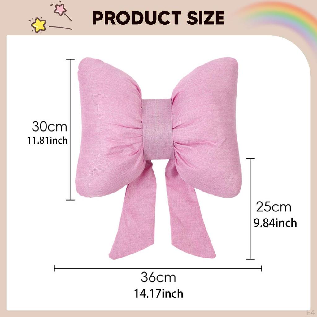 Bow Pillow Back Cushion Sofa Throw for Bedroom Office Holiday