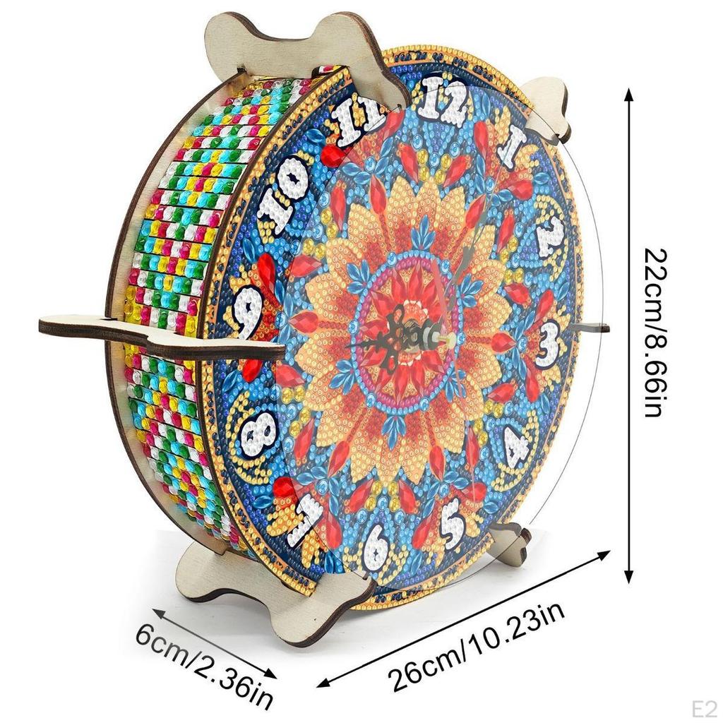 5D Diamond Craft Clock Desk Special Shape Full Drill Decorative DIY for