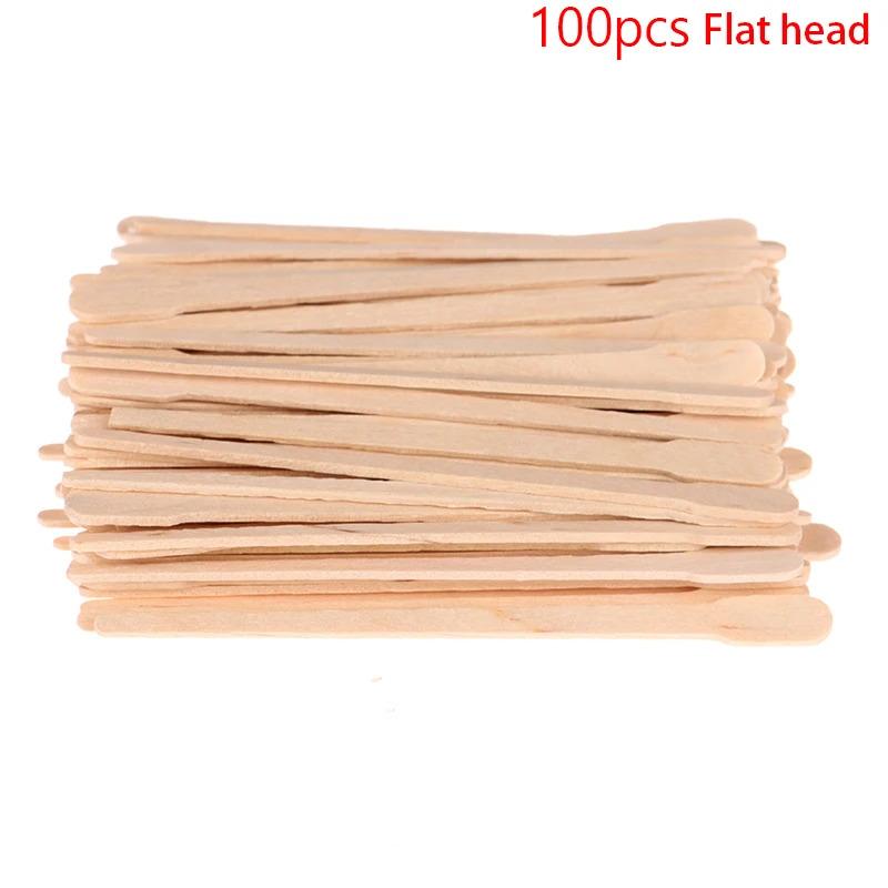 50-200 Stück Holz Körperhaarentfernung Stäbchen Wachs Wachsen Einwegstäbchen Schönheits-Toilettenartikel-Sets Holz Zungenspatel