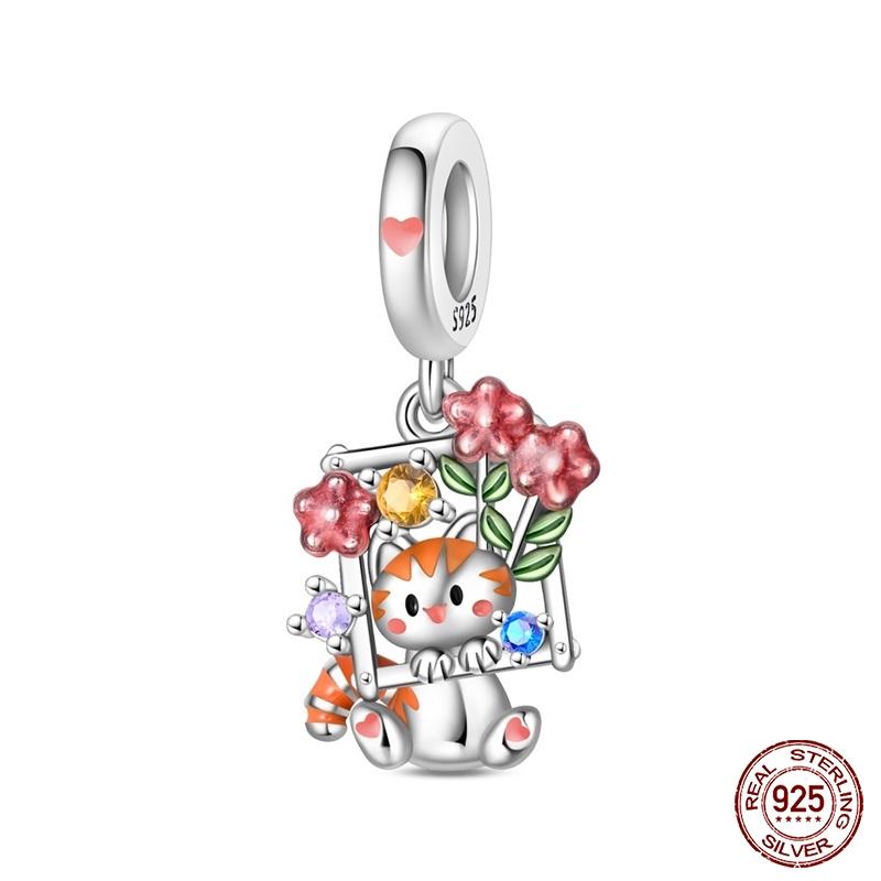 New Copper Cactus Flower Bird Bear Pony Bag Charms Beads Fit Charms Brand Original Bracelet Diy Fine Jewelry Gift