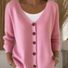 Neuer Strickcardigan für Damen für Herbst und Winter, einfarbiger, lässiger und modischer Pullovermantel für Damen