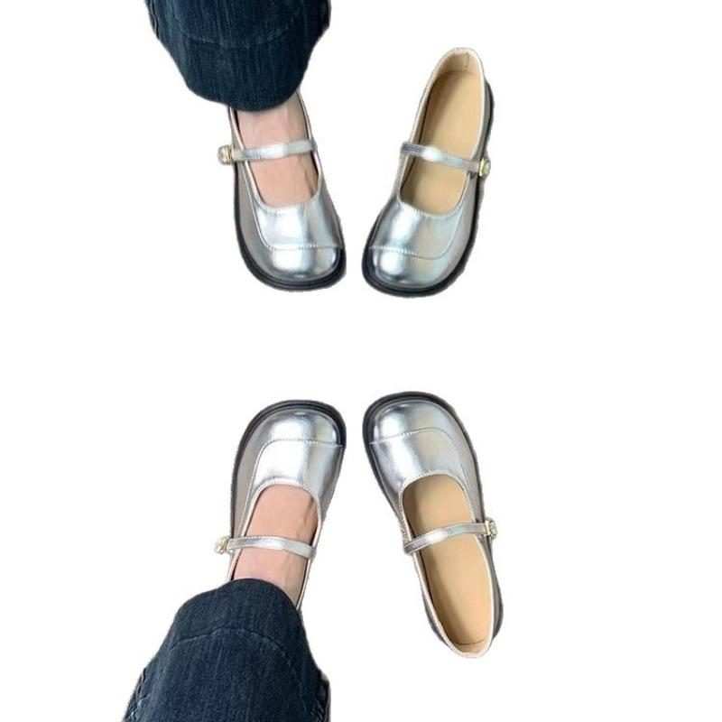Autumn Not Tired Feet Women's Shoes Mary Jane Single Shoes New Soft Sole Low Heel Square Head Shallow Mouth Small Leather Shoes Women