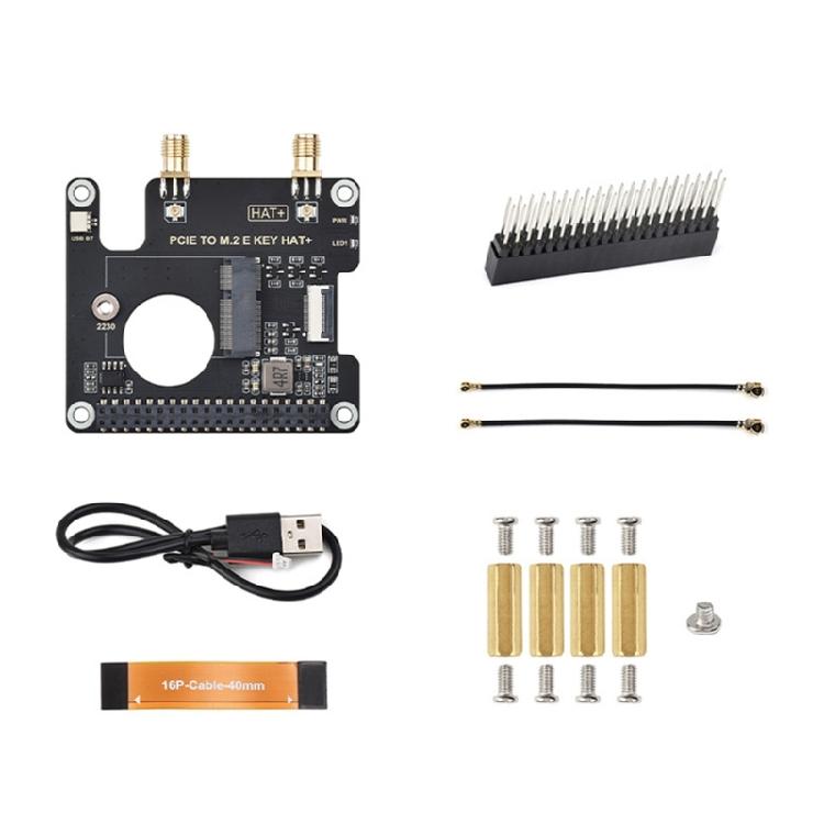 PCIe To M.2 E Key HAT+ Adapter Card Support For Pi 5 Expansion Board Various Wireless Cards Support WIFI5 Wifi6e