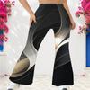 Women Plus Size High Waist Full Length Galaxy Printed Flared Pants
