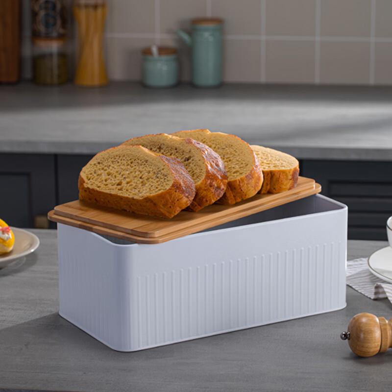 Vertical Stripe Carbon Steel Bread Bin