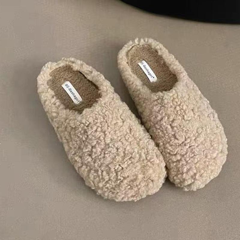 Fashion Fur Women Cotton Slipprs Flats Fashion Slingback Mules Shoes Warm Winter Woman Boots 2025 New Cozy Casual Zapatos De Mujer Botas