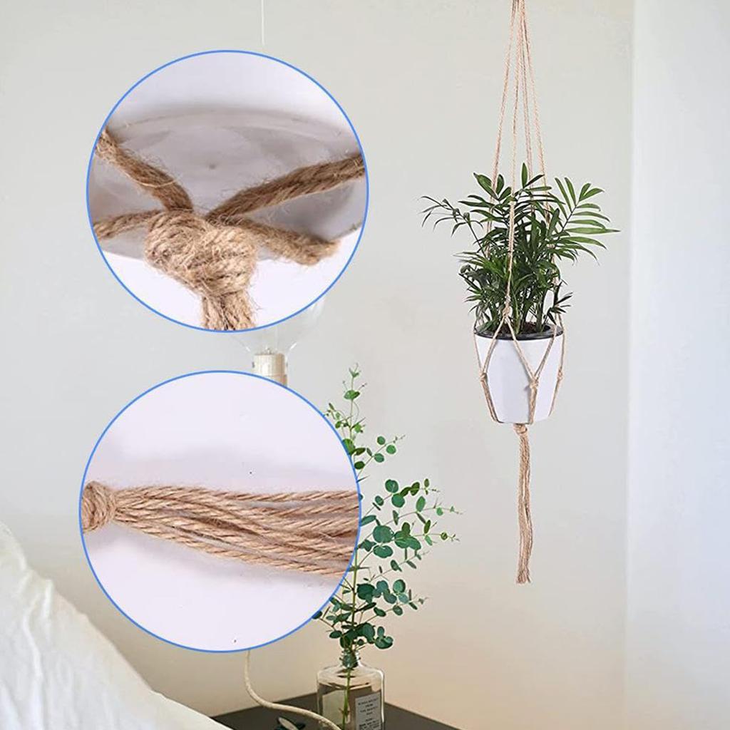 Hanging Handwoven Basket Macrame Decorative Flower Pot Holder for Indoor and Outdoor Use Photo Props