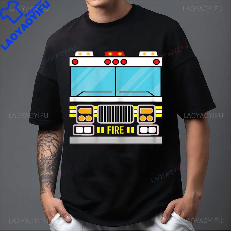 Officialwebsite Fire Truck Costume Simple Easy Casual Printed TShirt FireUnisex Oneck Classics Camiseta Hombre Short Sleeved Tee S