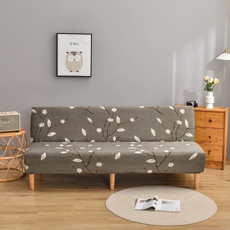 Stretch Futon Cover Armless Sofa Covers Sofa Bed Covers Couch Cover Sofa Slipcover Furniture Protector With Elastic Bottom 1Pc