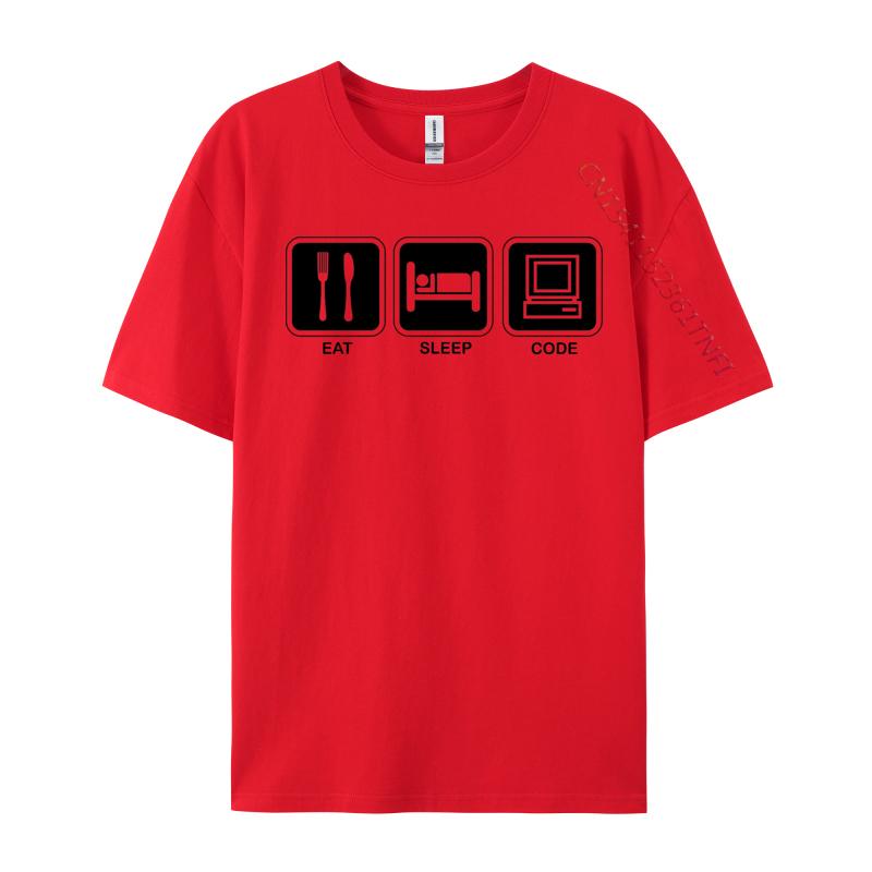 

Eat Sleep Code TShirt Design Custom Tops Code Software TShirt Cotton Mens T Shirt Funky Drop Shipping S