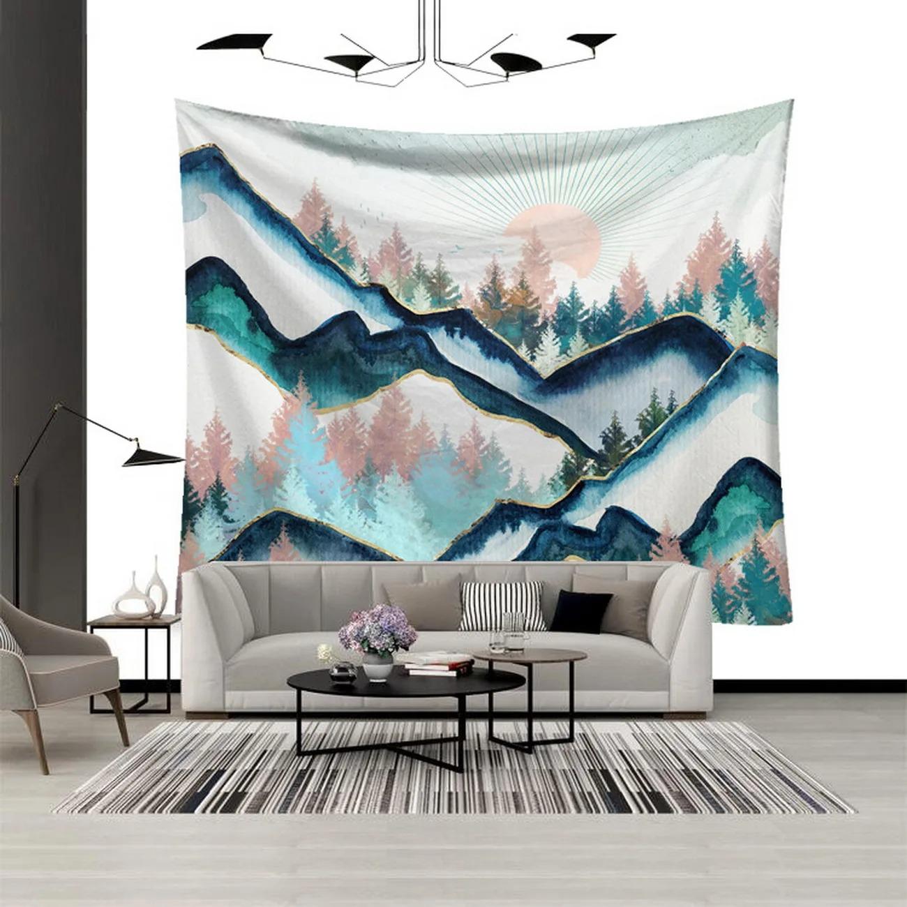 Горная река абстрактный декоративный гобелен домашний декор стены офис гостиная гобелен — фото 6