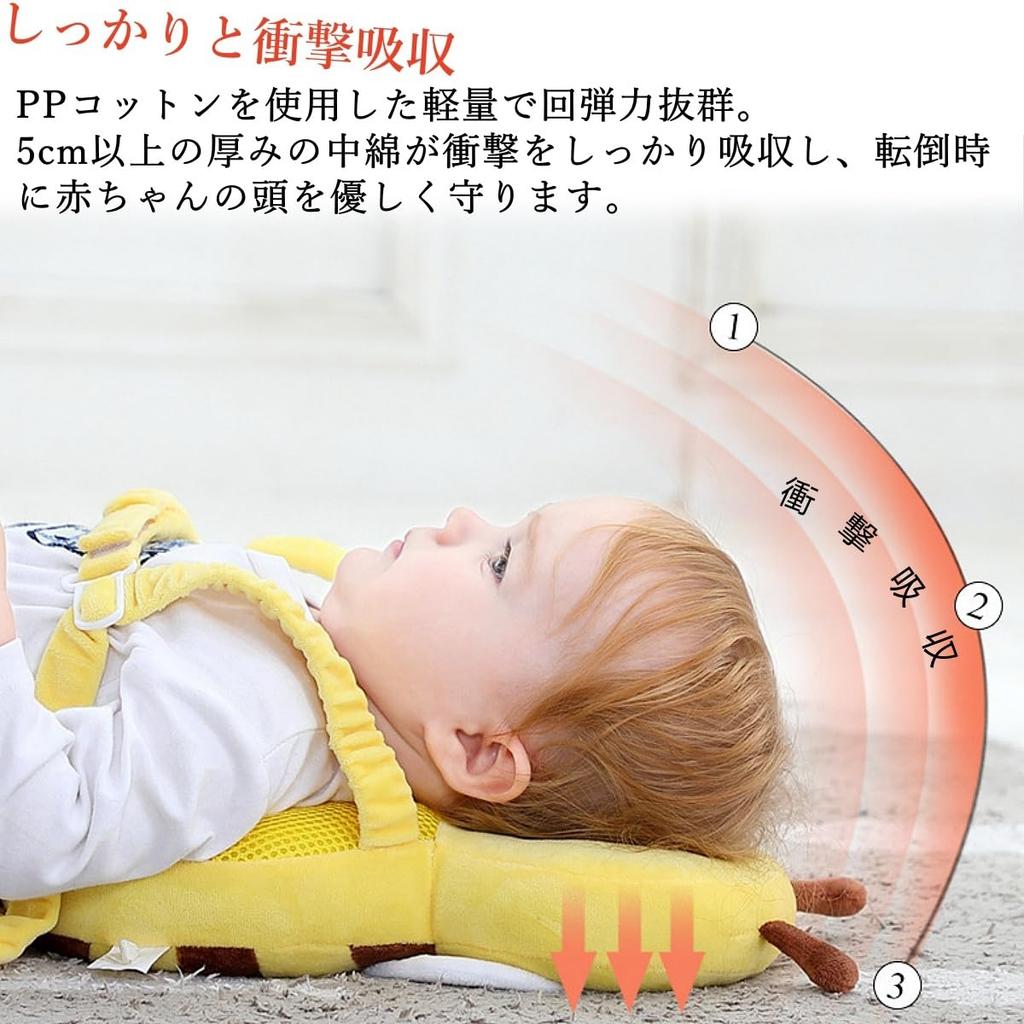 Baby Fall Prevention Cushion Baby Head Bee and Angel Breathable Baby Indoor Protective Head Guard Perfect Gift Backpack, Guard, Cute, Anti-Bump,