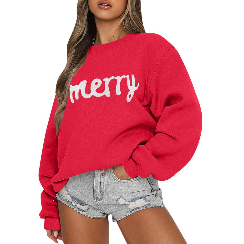 Women  Tops Women's Long Sleeve Sweatshirt Casual Crewneck Loose Fit Pollover Fleece Tops