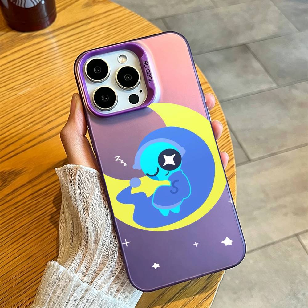Astro Dandys Game World Phone Case For iPhone 17,16,15,14,13,12,11 Plus,Pro Max,XS,Colorful Silver Purple Cover iPhone14Pro