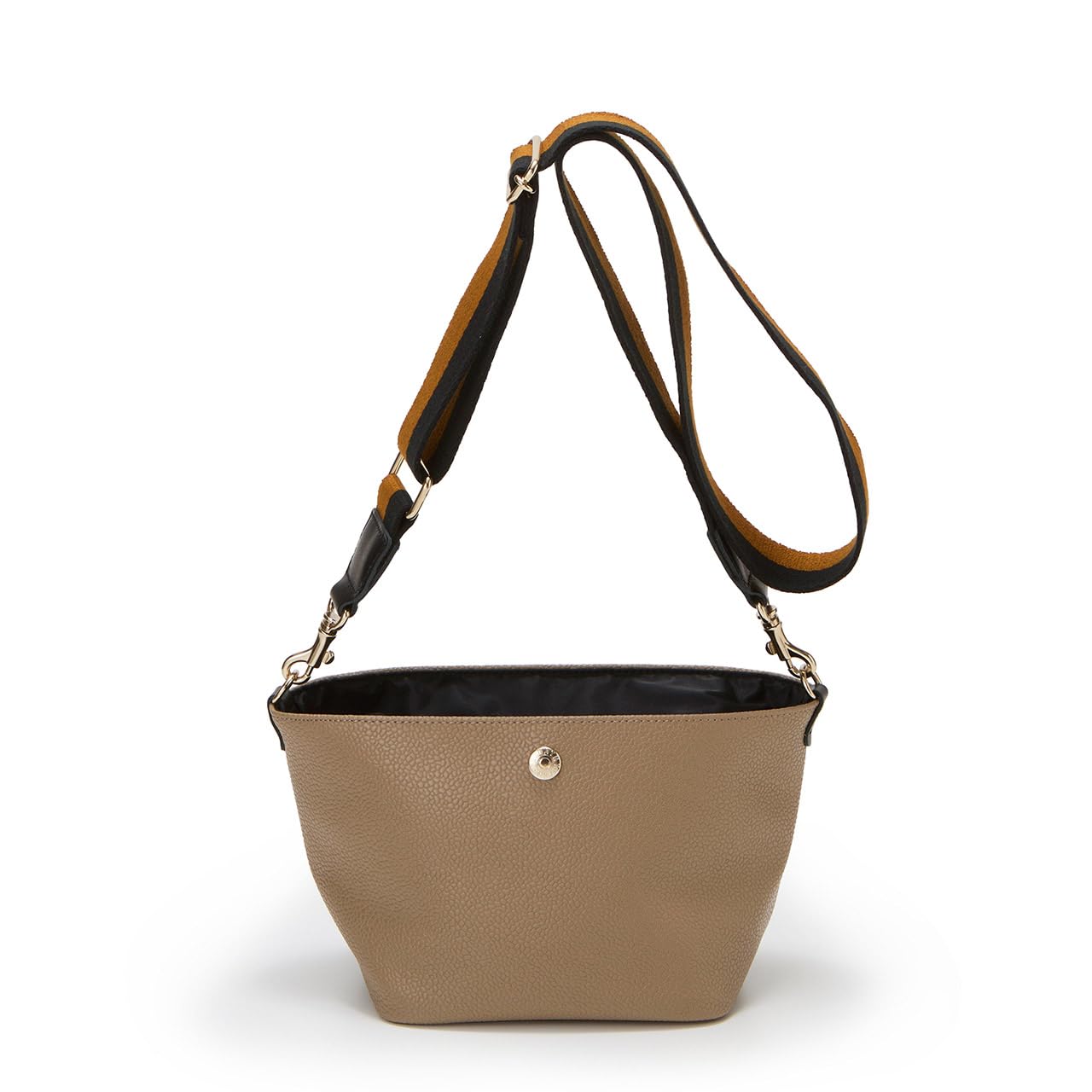 [Breath TOPKAPI] Сумка на плечо SCOTCH GRAIN, однотонная, с двухцветной лентой, цвет Хаки-Коричневый