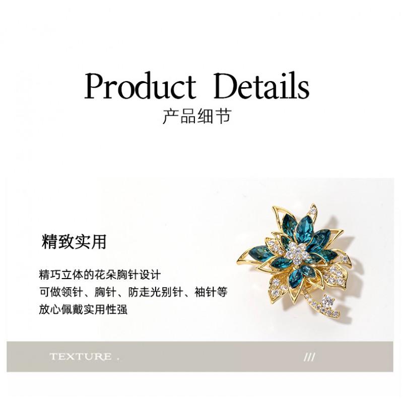 Womens Magnetic Brooch Elegant Alloy Lapel Pin Anti-Exposure Clip Coat Dress Fashionable Small Design