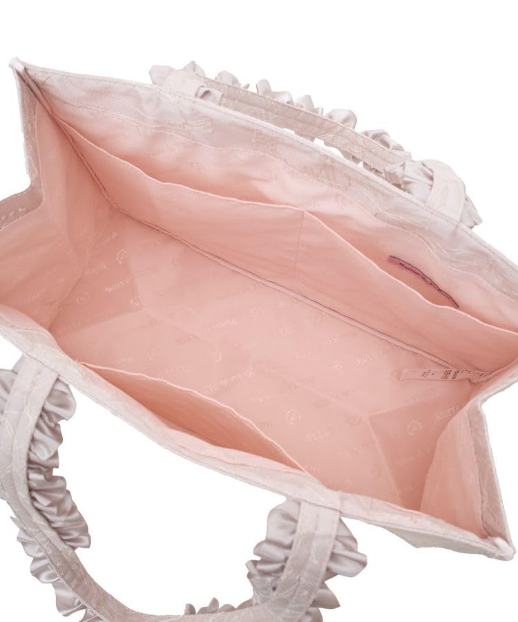 Maison De FLEUR Lace Frill Handle Square Tote Bag, M, Pink, 08000140200