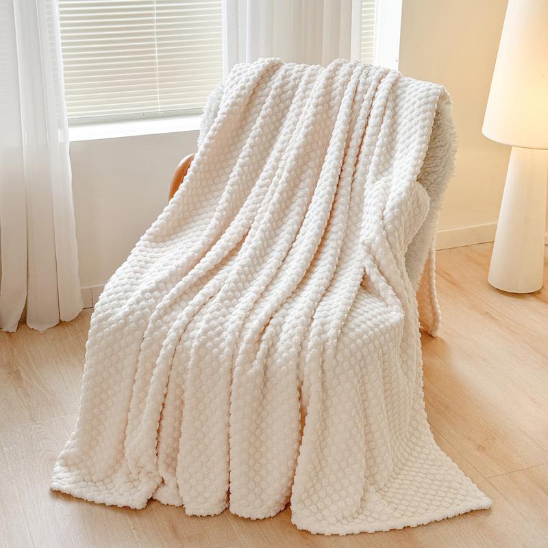 Solid Color Throw Blanket, Modern Simple Style White Blanket, Multifunctional Blankets Suitable for Sofa Travel Hotel Multi-size