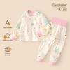 Jingqi Toddler Autumn Pure Cotton Warm Underwear Set – Girls' Two-Piece Pajamas