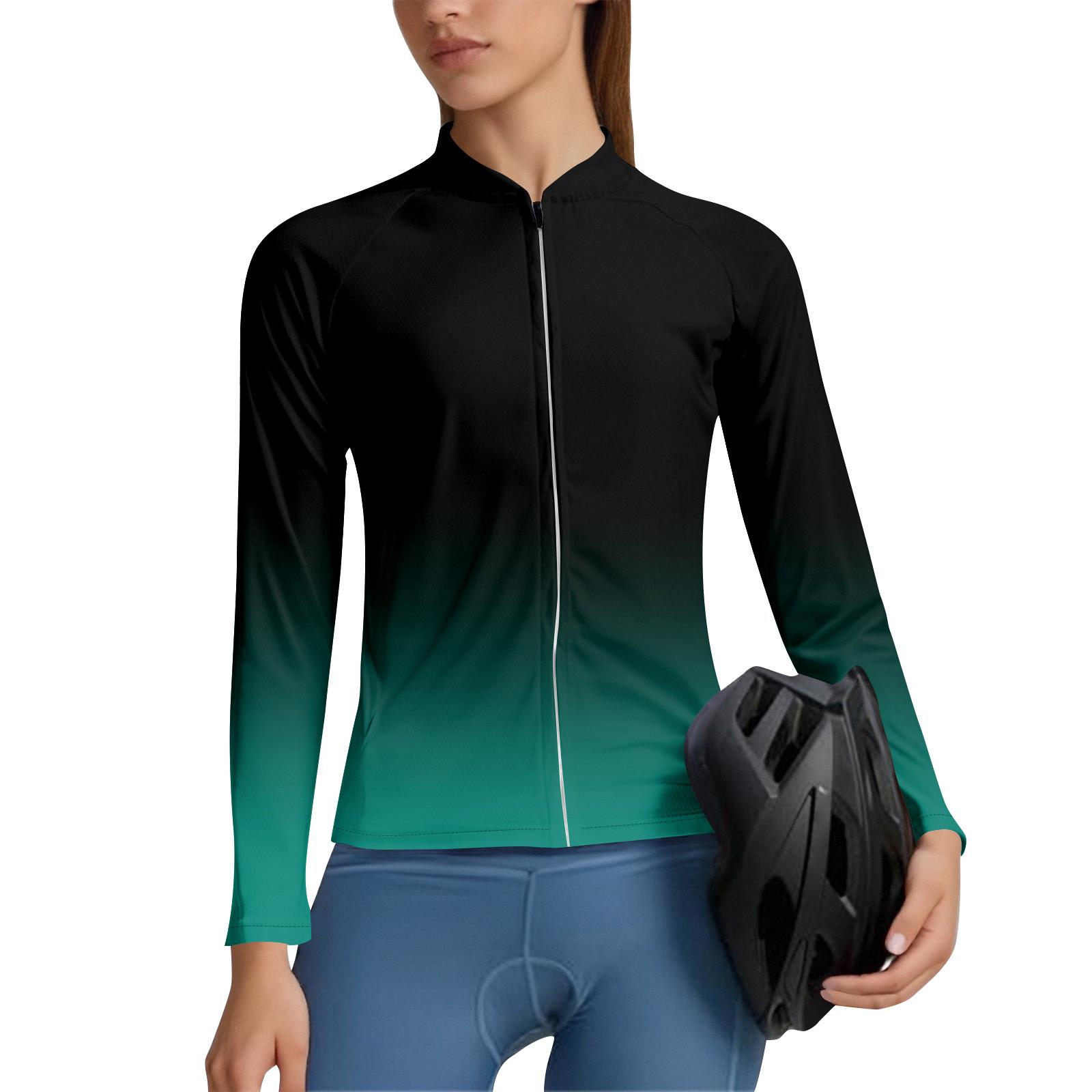 

Женский велосипедный костюм Gradient с длинными рукавами и 3 задними карманами, дышащий, быстросохнущий, влагоотводящий и светоотражающий S M