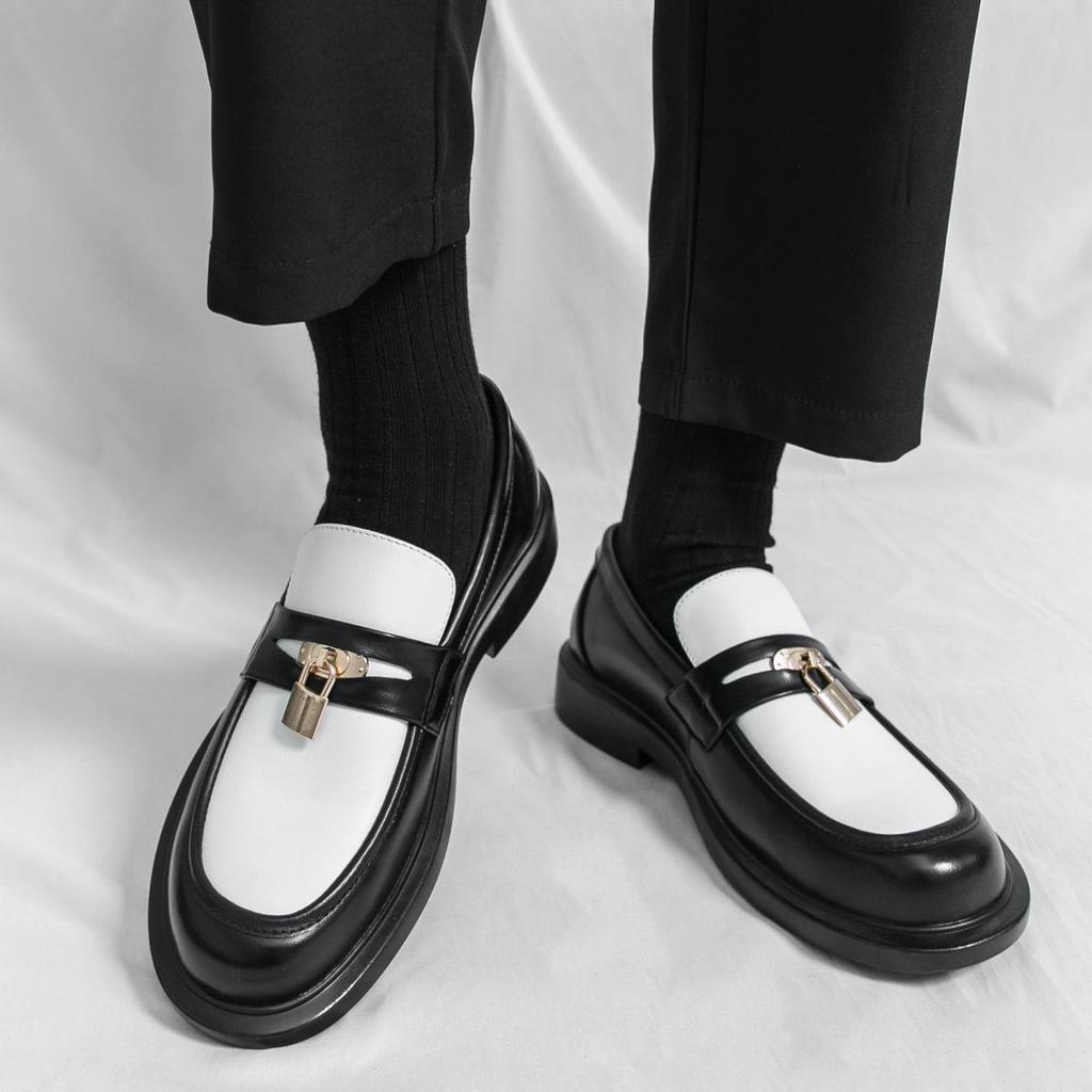 Men's Plus Size Leather Slip-on Loafers: Formal & Casual Thick Sole Shoes