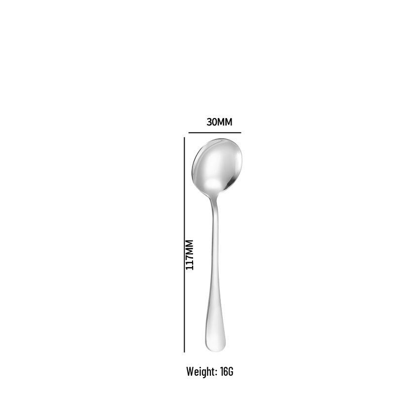 1010 Stainless Steel Western Cutlery Set: Steak Knife, Fork, Spoon, Dessert Spoon, Serving Fork, and Ice Spoon.