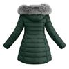 Women's Long Sleeve Hooded Padded Jacket with Zipper Pockets