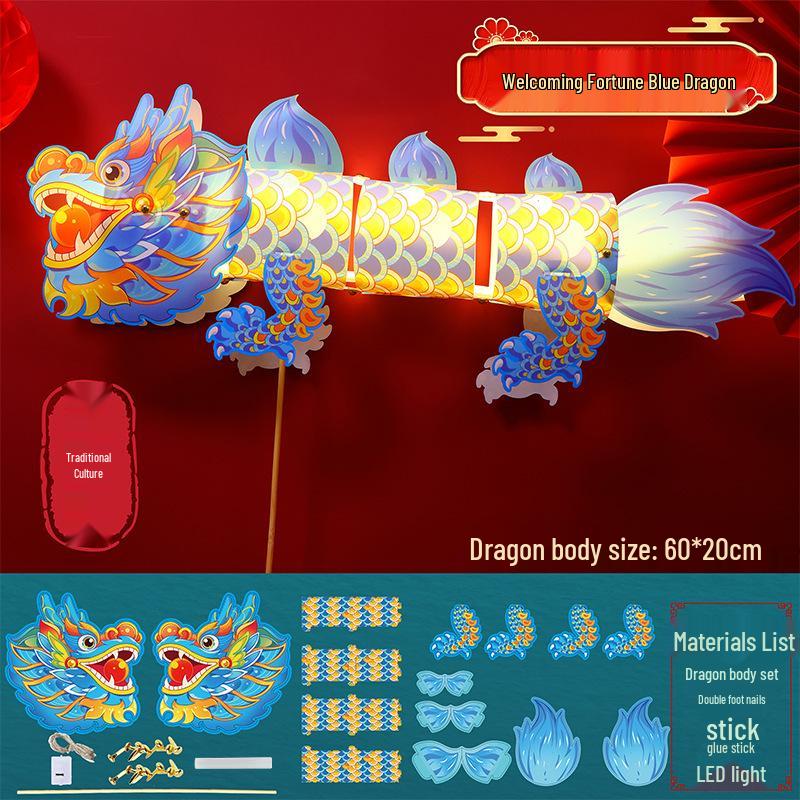 Year of the Horse DIY Handheld Dragon Lantern - Spring Festival Children's Handmade Toy