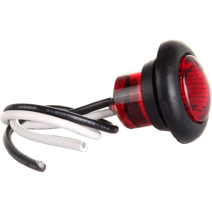 ECCPP Universal 4 Pack 1" Round Red Side Marker Light fit for Truck Pickup Boat Trail LED Side Marker Clearance Identification Light